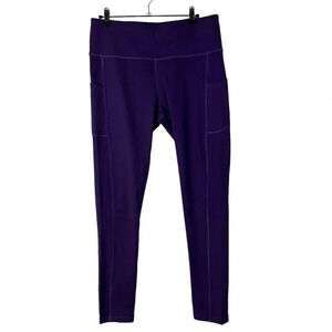 Iuga Royal Purple Side Pocket Ankle Cropped Athletic Leggings XL